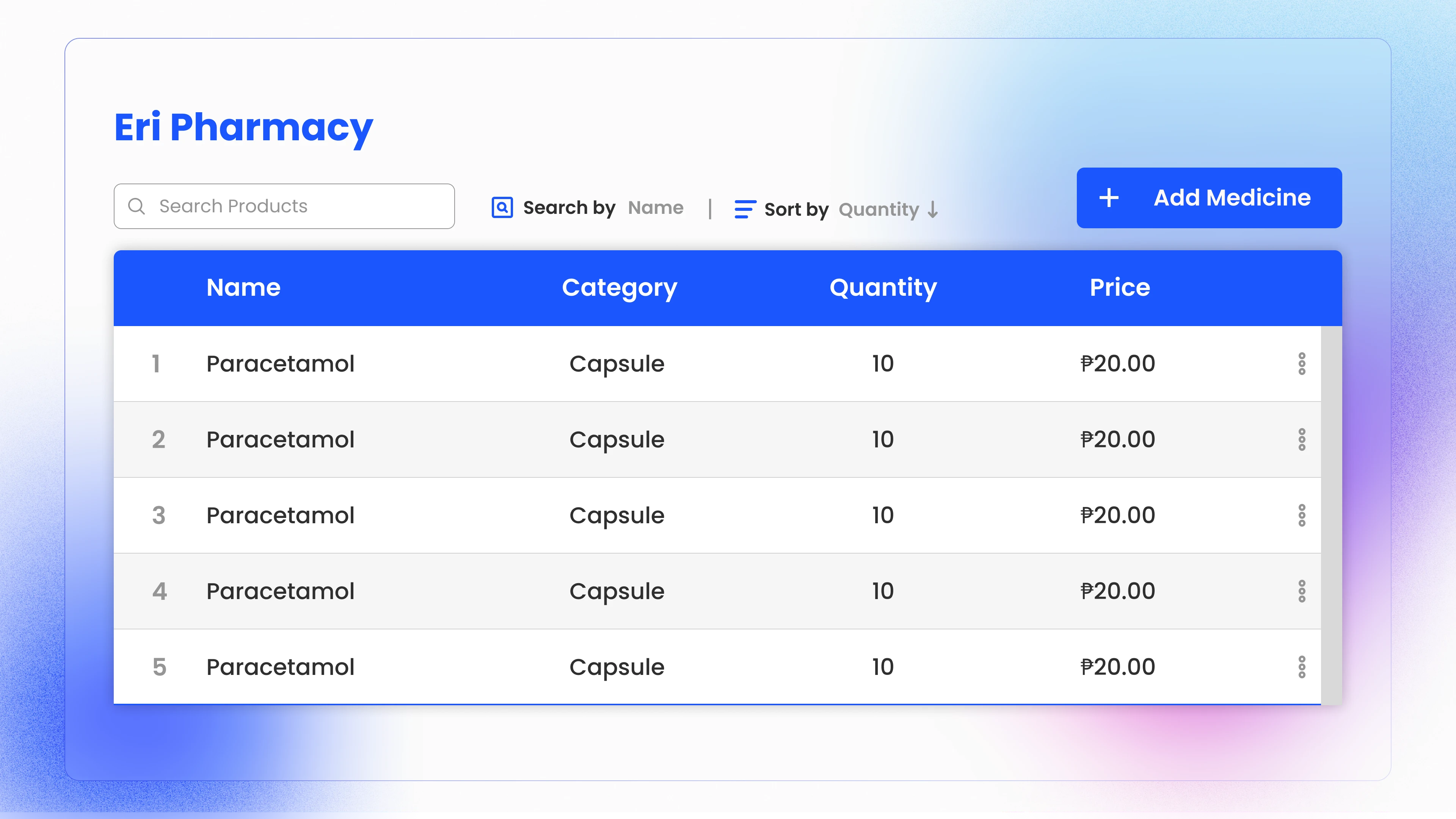 Eri Pharmacy Interface